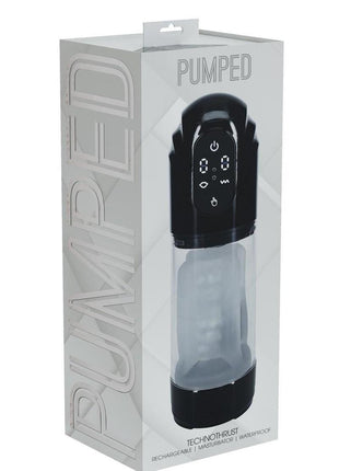 Pumped Technothrust 10 Function Rechargeable Automatic Masturbator - Black