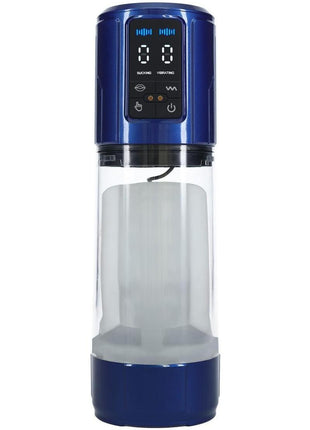 Pumped Ultralift 10 Function Rechargeable Masturbator - Metallic - Blue