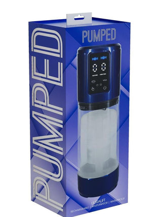 Pumped Ultralift 10 Function Rechargeable Masturbator - Metallic - Blue