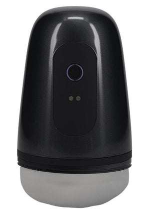 Pumped Vibrobator Pressure Suction 9 Function Vibrating Rechargeable Masturbator - Grey/Gun Metal