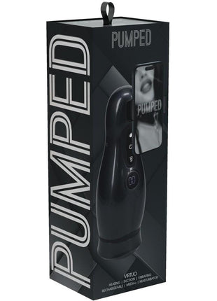 Pumped Virtuo 10 Function Rechargeable Masturbator with Phone Attachment - Grey/Gun Metal