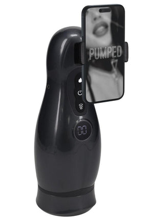 Pumped Virtuo 10 Function Rechargeable Masturbator with Phone Attachment - Grey/Gun Metal