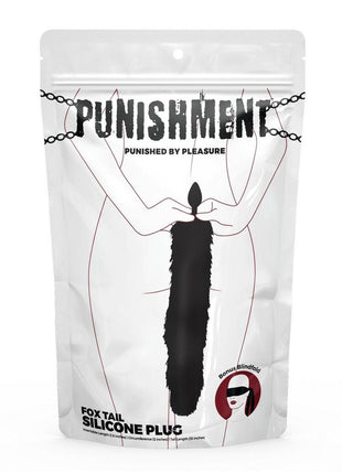 Punishment Fox Tail Silicone Butt Plug - Black