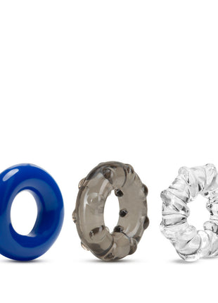 Blush Stay Hard Triple Stretch Cock Rings