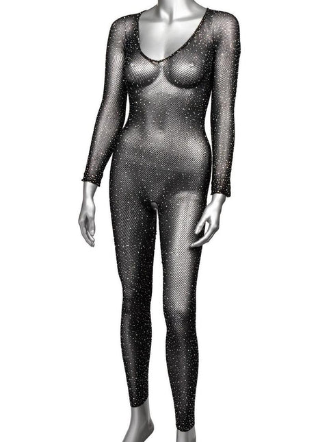 Radiance Crotchless Full Body Suit - Black - One Size