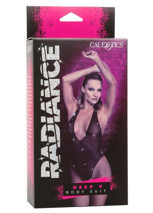 Radiance Deep V Body Suit - Black - One Size