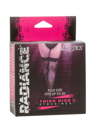 Radiance Thigh High Stocking - Black - Plus Size/Queen