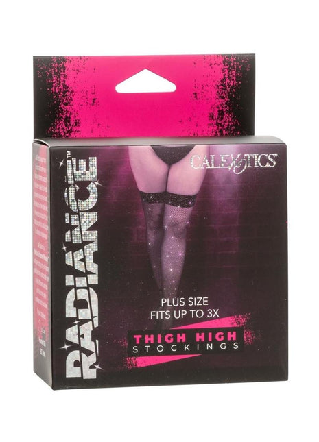 Radiance Thigh High Stocking - Black - Plus Size/Queen