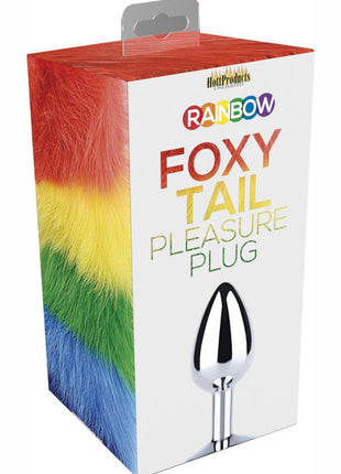 Rainbow Foxy Tail Pleasure Stainless Steel Plug - Multicolor