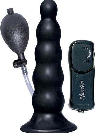 Ram Inflatable Vibrating Anal Expander Butt Plug - Black