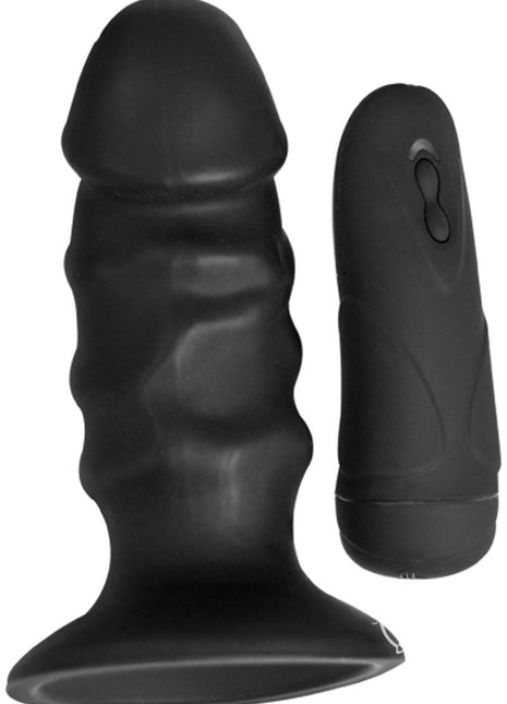 Ram Pulsating Butt Plug Vibrating - Black - 4in