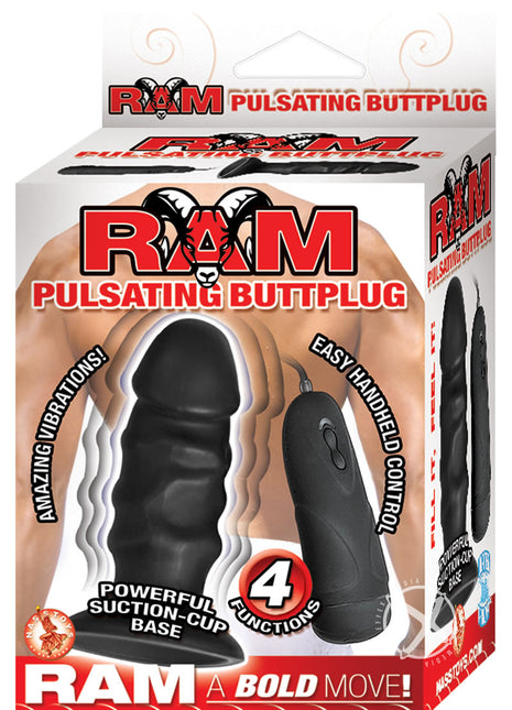 Ram Pulsating Butt Plug Vibrating - Black - 4in