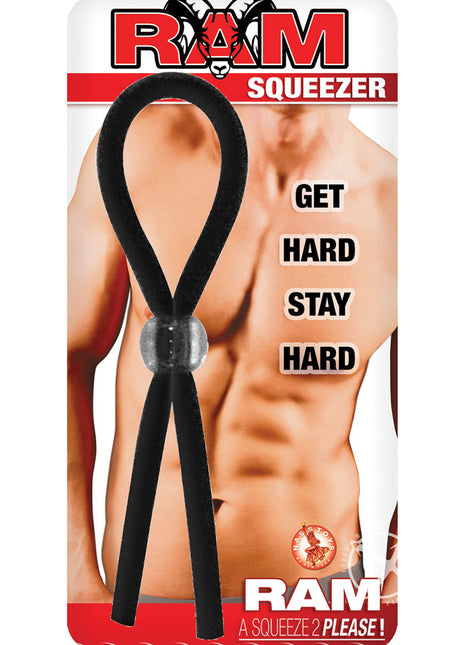 Ram Squeezer Cocktie Adjustable Cock Ring - Black