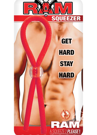 Ram Squeezer Cocktie Adjustable Cock Ring - Red