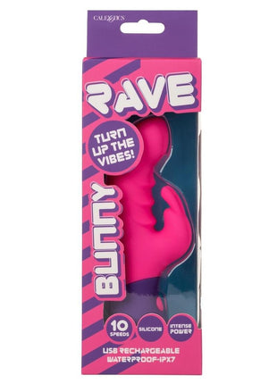 Rave Bunny Rechargeable Silicone Rabbit Vibrator - Pink/Purple