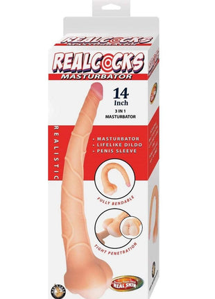 Realcocks 3 In 1 Masturbator - Vanilla - 14in