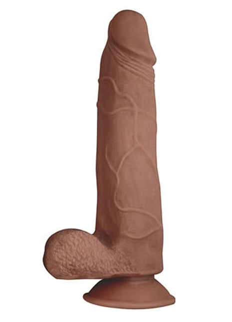 Realcocks Dual Layered #4 Bendable Thick Dildo - Brown/Caramel - 8in