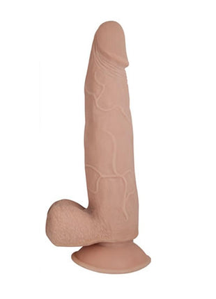 Realcocks Dual Layered #5 Bendable Dildo Thin Tip - Flesh/Vanilla - 8in