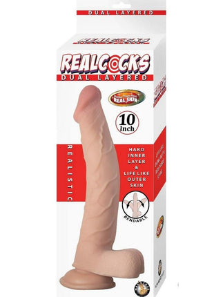 Realcocks Dual Layered Bendable Dildo - Vanilla - 10in