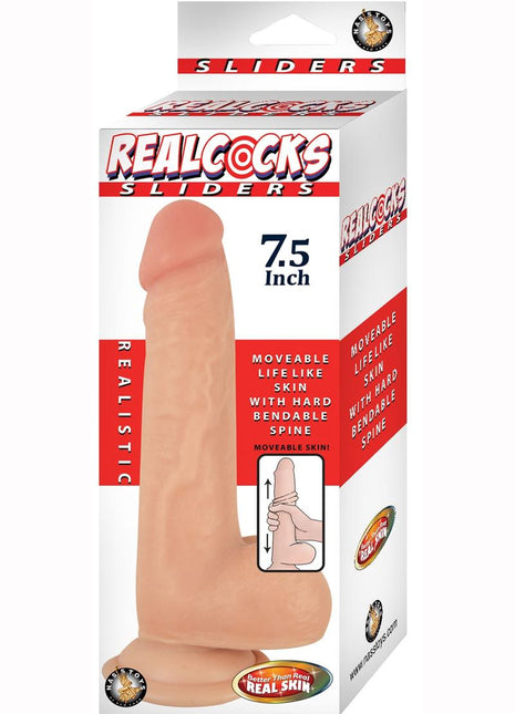 Realcocks Sliders Dildo with Balls - Vanilla - 7.5in