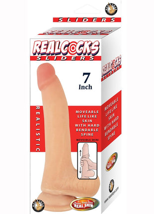Realcocks Sliders Dildo with Balls - Vanilla - 7in
