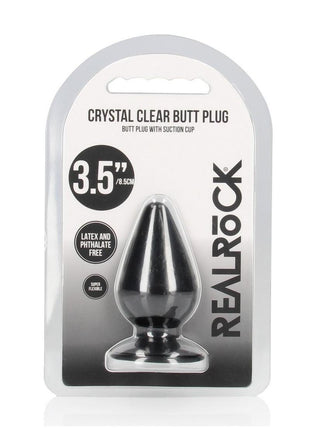 Realrock Crystal Clear Anal Plus - Black/Clear - 3.5in