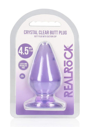 Realrock Crystal Clear Anal Plus - Clear/Purple - 4.5in
