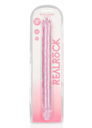 Realrock Crystal Clear Double Dong - Pink - 18in