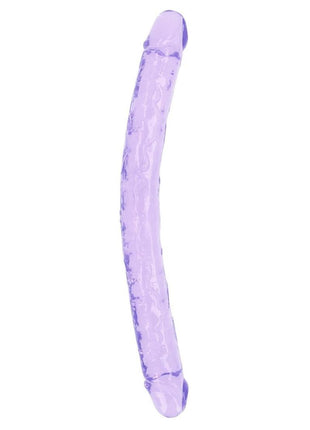 Realrock Crystal Clear Double Dong - Purple - 18in