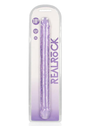 Realrock Crystal Clear Double Dong - Purple - 18in