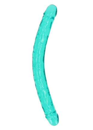 Realrock Crystal Clear Double Dong - Turquoise - 18in