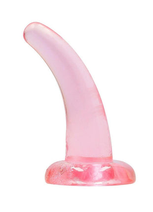 Realrock Crystal Clear Non Realistic Dildo with Suction Cup - Clear/Pink - 4.7in