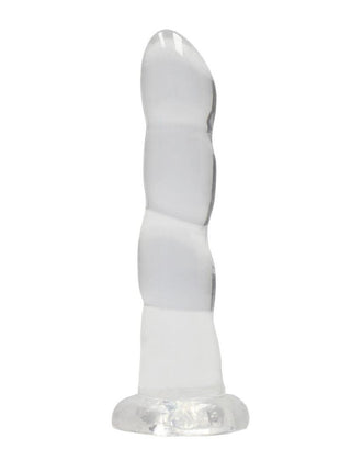 Realrock Crystal Clear Non Realistic Dildo with Suction Cup - Clear - 7in