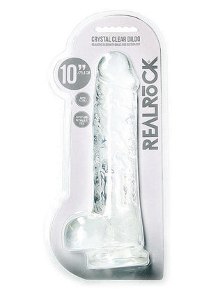 Realrock Crystal Clear Realistic Dildo with Balls - Clear - 10in