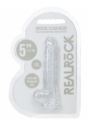 Realrock Crystal Clear Realistic Dildo with Balls - Clear - 5in