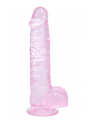 Realrock Crystal Clear Realistic Dildo with Balls - Pink - 5in