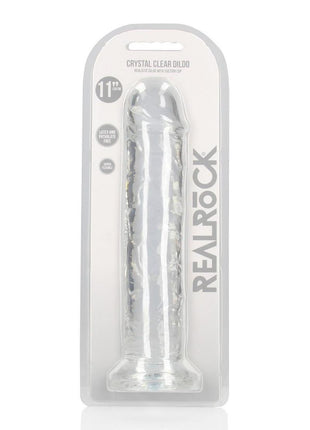Realrock Crystal Clear Straight No Balls Dildo - Clear - 11in