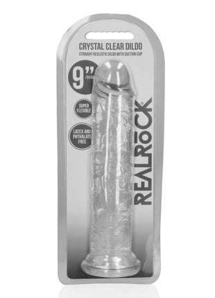 Realrock Crystal Clear Straight No Balls Dildo - Clear - 9in