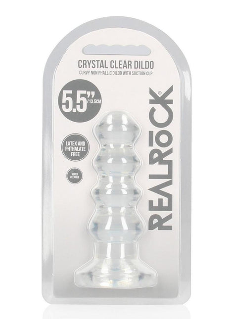 Realrock Curvy Dildo Or Butt Plug - Clear - 5.5in
