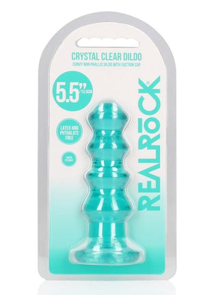 Realrock Curvy Dildo Or Butt Plug - Turquoise - 5.5in