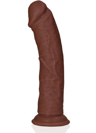 Realrock Realistic Skin Curved Dildo - Chocolate - 7in
