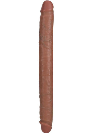 Realrock Realistic Skin Slim Double Ended Dong - Caramel - 14in