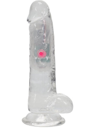 Realrock Vibrating Led Wireless Rechargeable Remote Control Cock with Balls - Clear - 6in