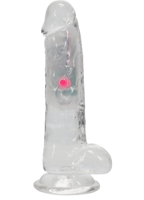 Realrock Vibrating Led Wireless Rechargeable Remote Control Cock with Balls - Clear - 6in