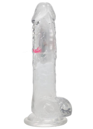 Realrock Vibrating Led Wireless Rechargeable Remote Control Cock with Balls - Clear - 8in