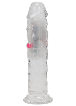 Realrock Vibrating Led Wireless Rechargeable Remote Control Straight Cock - Clear - 6in