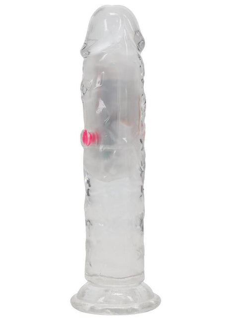 Realrock Vibrating Led Wireless Rechargeable Remote Control Straight Cock - Clear - 6in