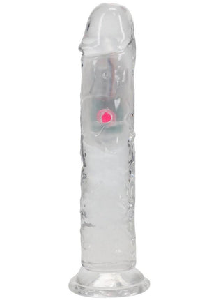 Realrock Vibrating Led Wireless Rechargeable Remote Control Straight Cock - Clear - 7in