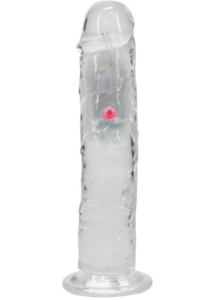 Realrock Vibrating Led Wireless Rechargeable Remote Control Straight Cock - Clear - 8in