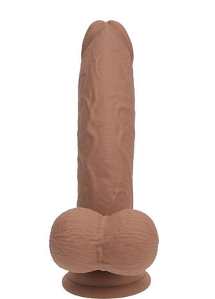 Realrock Rechargeable Silicone Dual Layered Vibrating Curved Dildo with Weighted Balls